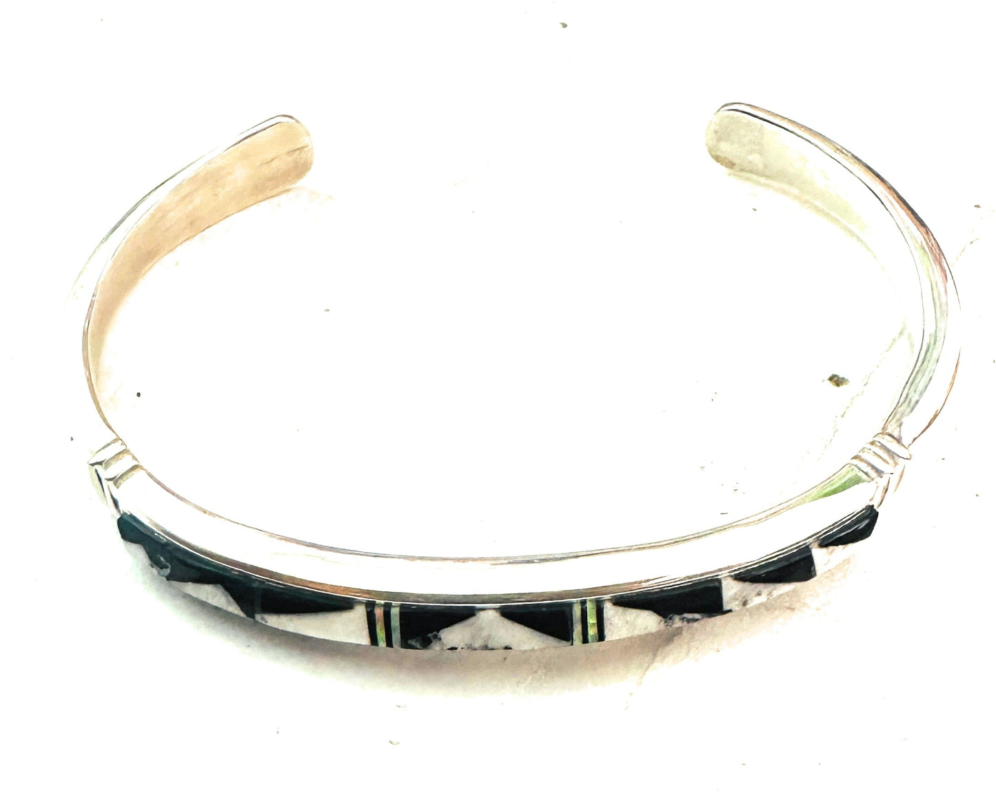 Navajo Multi Stone & Sterling Silver Inlay Cuff Bracelet