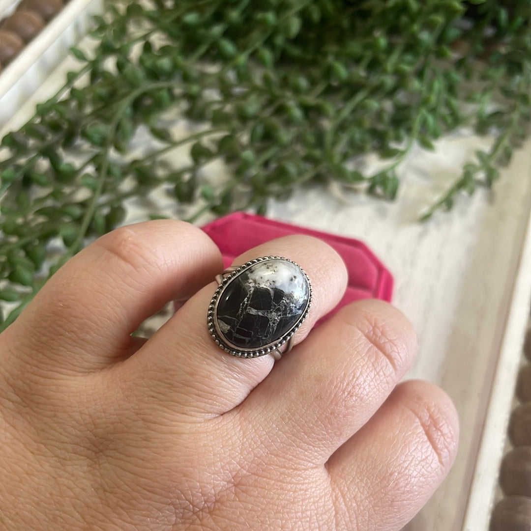 Navajo Sterling Silver & White Buffalo Ring